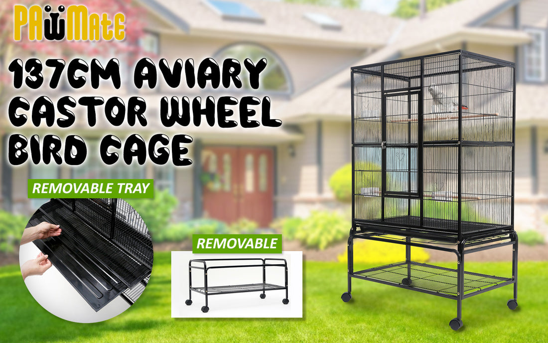 Paw Mate Large Bird Cage 137cm Black Wrought Iron