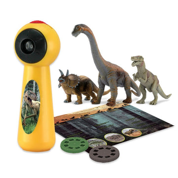 Ambo Funtamin Dinosaur Projector and Figure Set 24 Images Yellow