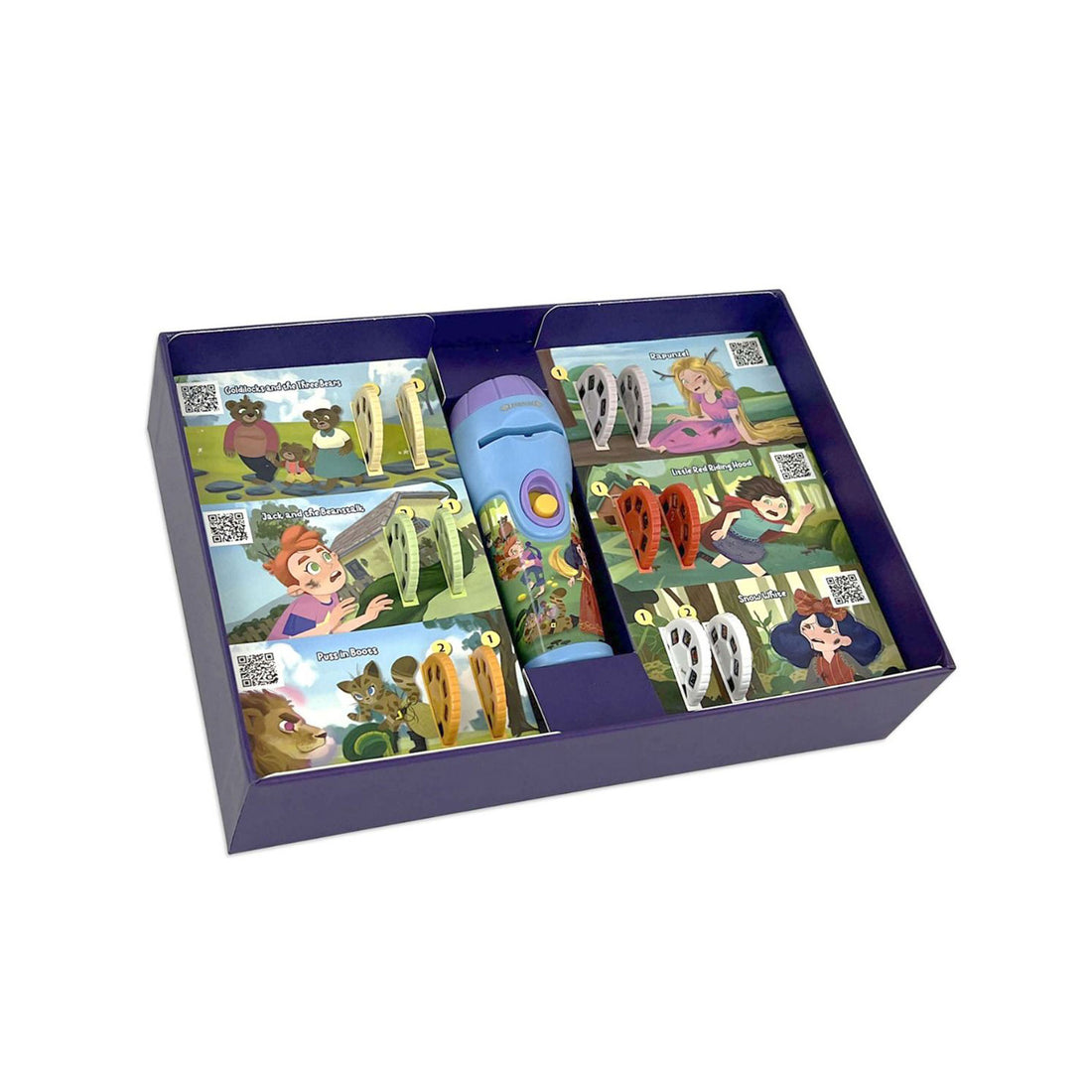 Kids Story Projector Torch with 6 Audio Tales Blue Purple