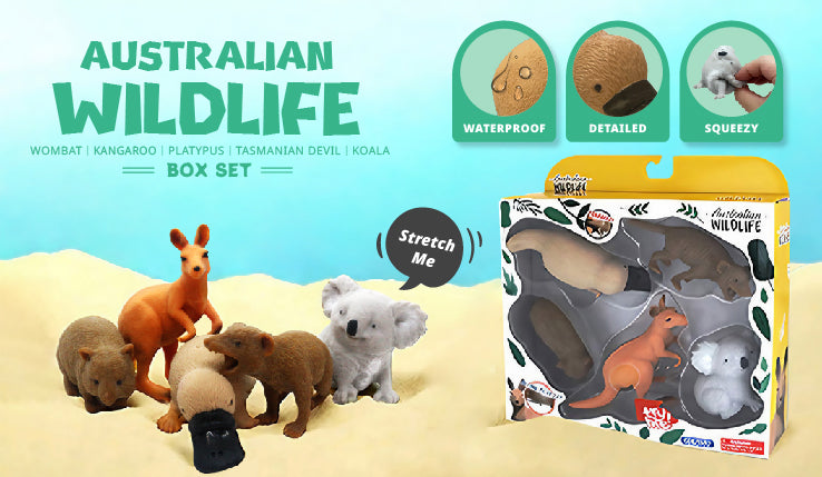 Kenisy Stretchy Squishy Australian Wildlife Figure Set 5 Pack