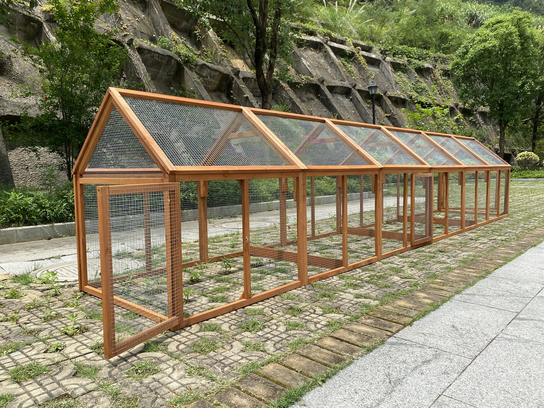 YES4PETS Large Chicken Coop Run Extension Pen FIR Wood 500cm