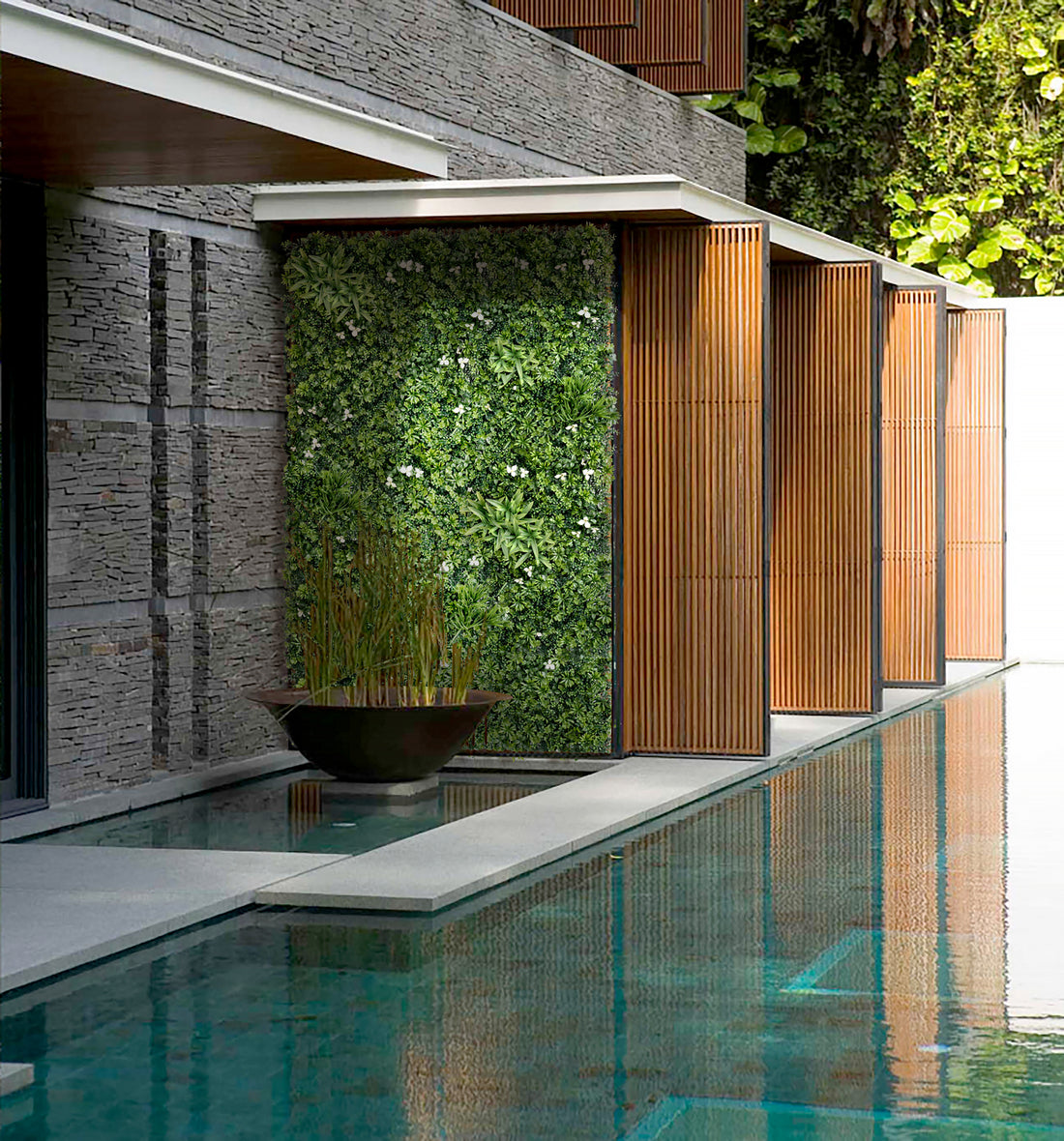 YES4HOMES Artificial Plant Wall Panels 5 SQM Green PVC