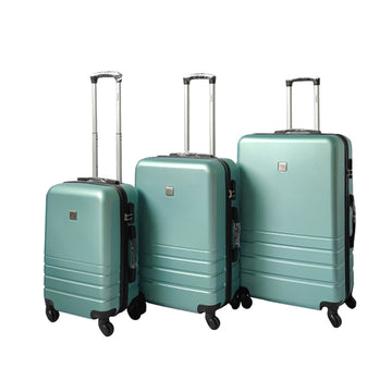 ABS Hardshell Luggage Set 3-Piece with Code Lock 360° Wheels Green
