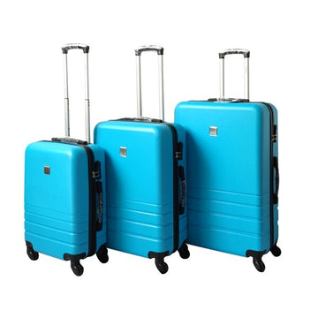 YES4HOMES ABS Hardshell Luggage Set 3-Piece with Code Lock 360° Wheels Aqua