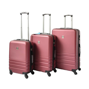 ABS Hardshell Luggage Set 3-Piece with Code Lock 360° Wheels Maroon