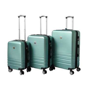 YES4HOMES Expandable ABS Luggage Set 3-Piece with Code Lock 360° Wheels Green