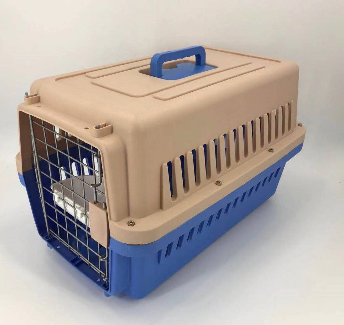 YES4PETS Airline Approved Pet Carrier Crate 58cm Blue for Cats and Small Dogs