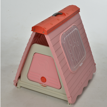 YES4PETS Foldable Plastic Dog Kennel House Portable Pet Shelter 71cm Pink
