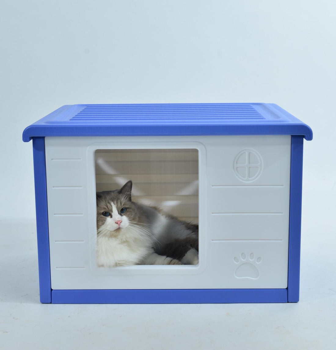 YES4PETS Plastic Outdoor Dog Kennel Small Blue
