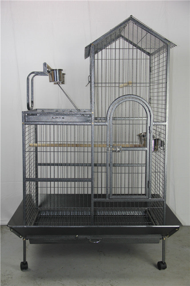 YES4PETS XL Bird Cage for Parrots Wrought Iron Black