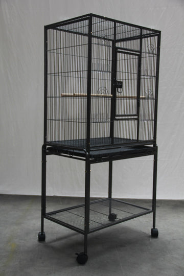 YES4PETS Bird Cage 135cm Black Wrought Iron with Stand