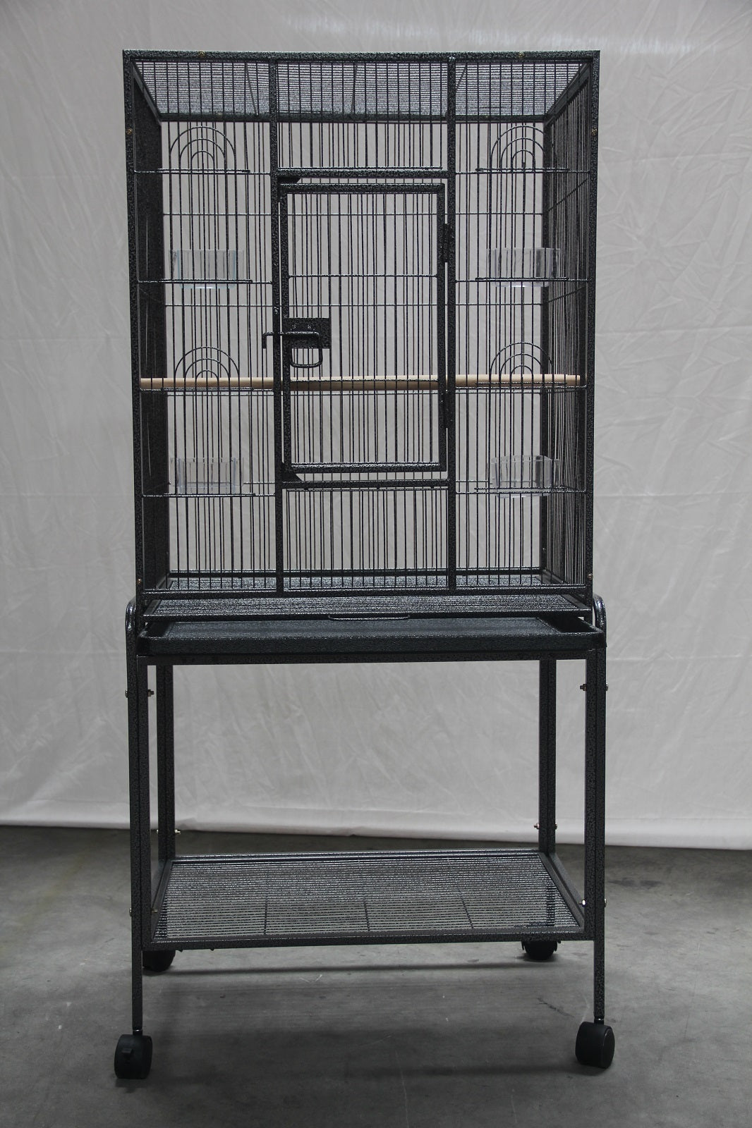 YES4PETS Bird Cage 135cm Black Wrought Iron with Stand