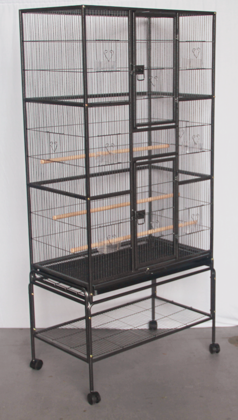 YES4PETS Bird Cage for Small Birds Parrots Budgies Black Wrought Iron