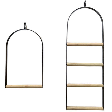 YES4PETS Bird Swing Set Arch Frame Wood Perch Small Birds