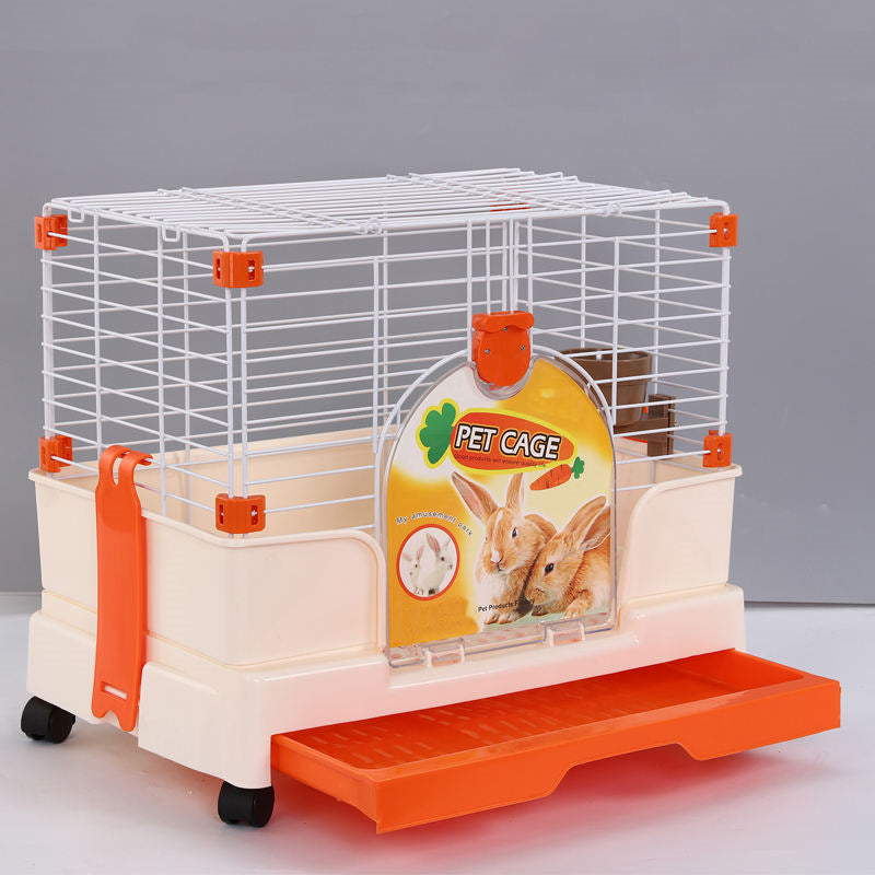 YES4PETS Small Pet Cage with Potty Tray and Wheel Orange