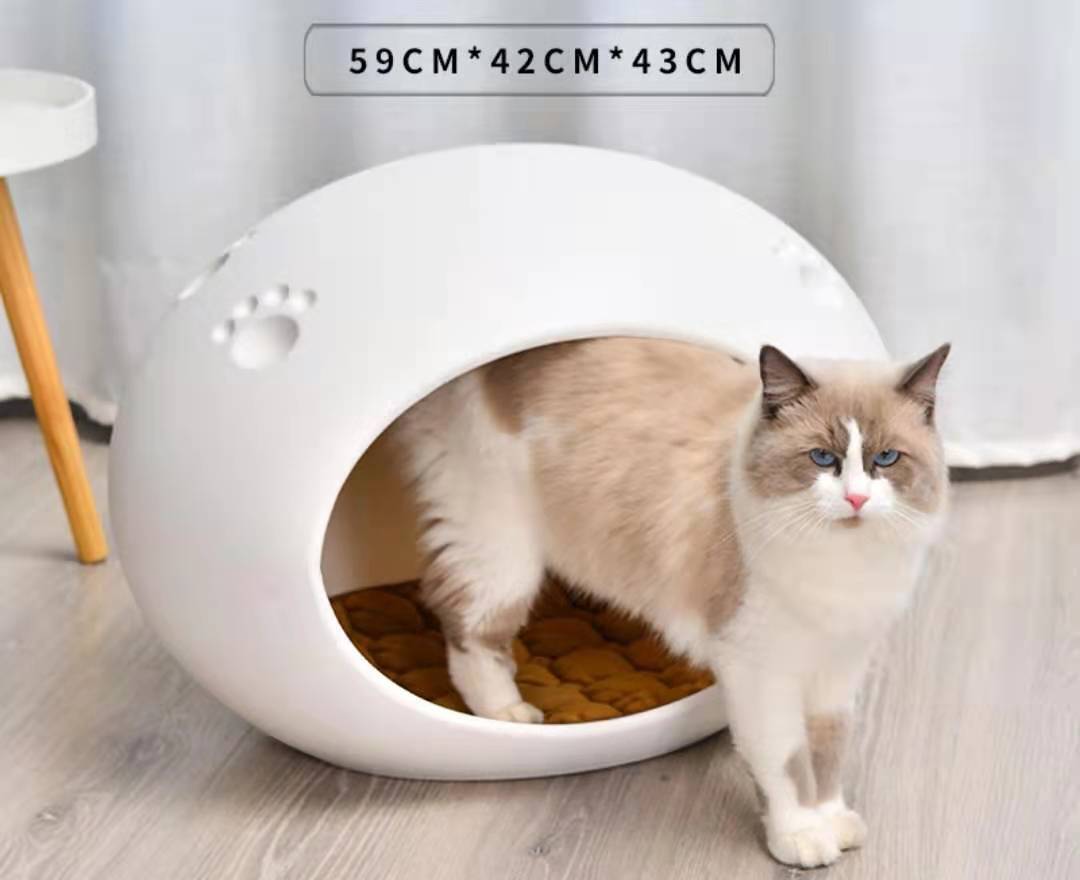 Yes4pets Igloo Cat Cave Bed House for Cats and Small Dogs White