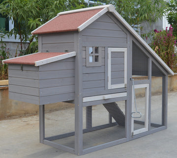 YES4PETS Large Chicken Coop Hutch 172cm Grey Fir Wood Nesting Box