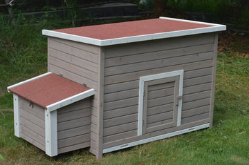YES4PETS XL Chicken Coop House with Nesting Box Fir Wood 147cm Grey