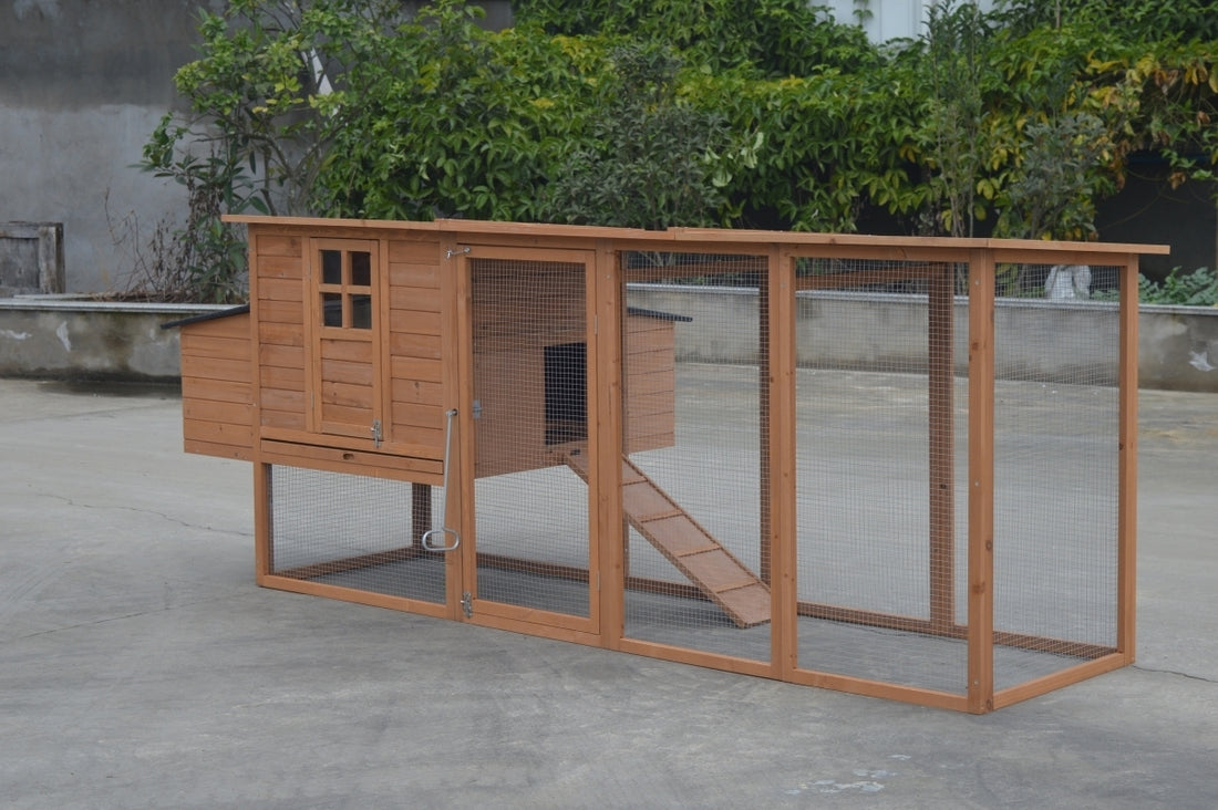YES4PETS XXL Chicken Coop House 280cm Cedar with Covered Run