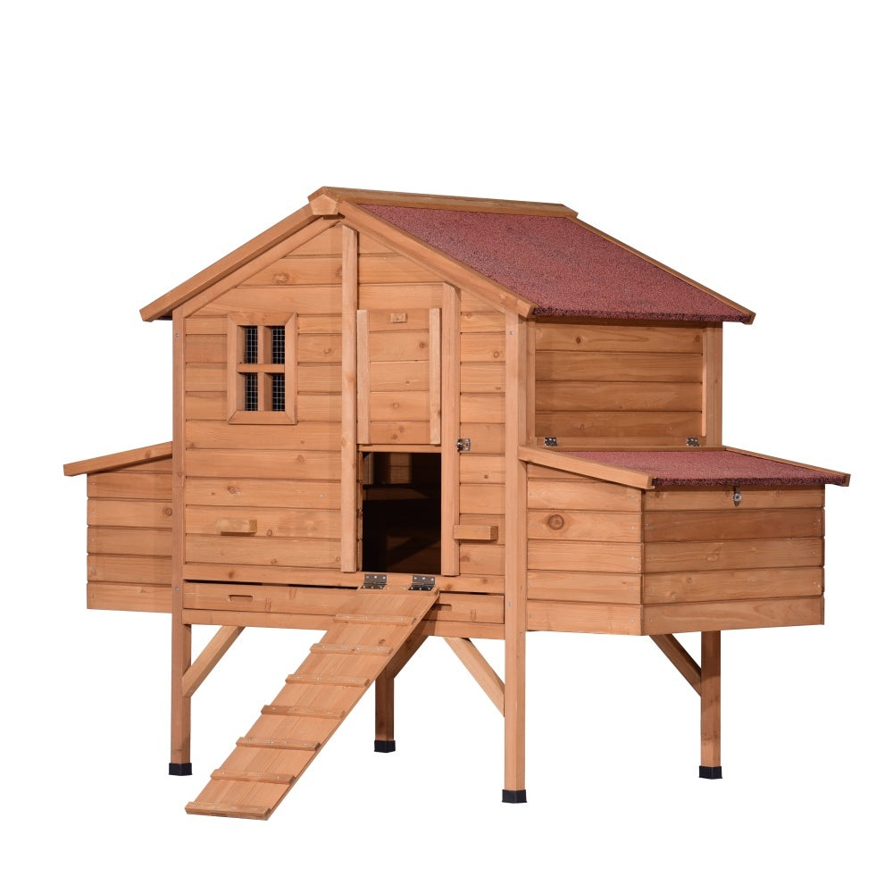 YES4PETS XXL Chicken Coop Rabbit Hutch with Asphalt Roof 168cm Holds Multiple Hens