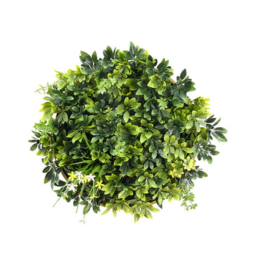 YES4HOMES Artificial Green Wall Disc Art 50cm with Black Frame Daffodil