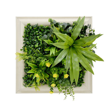 YES4HOMES Artificial Plant Wall Panel Green 33x33cm Frame