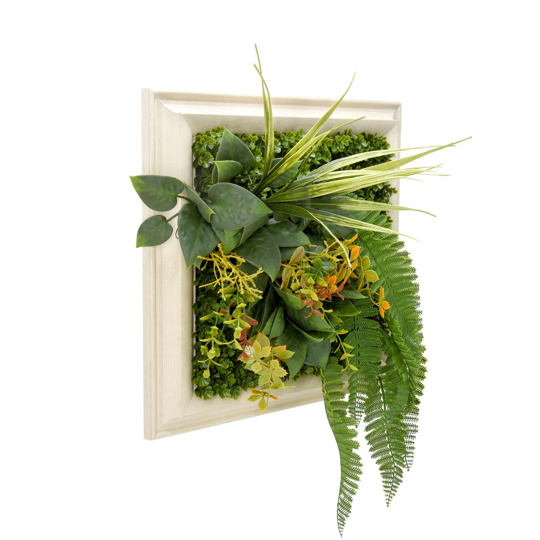 YES4HOMES Artificial Green Wall Panel 33cm Framed Tile Autumn