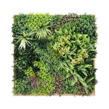 YES4HOMES Artificial Plant Wall Panel Green 1x1m with Frame