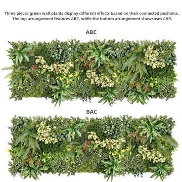 YES4HOMES Artificial Vertical Garden Panels 3 Pack Green 50x50cm