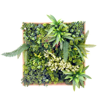 YES4HOMES Artificial Plant Wall Panel Green 50x50cm with Frame