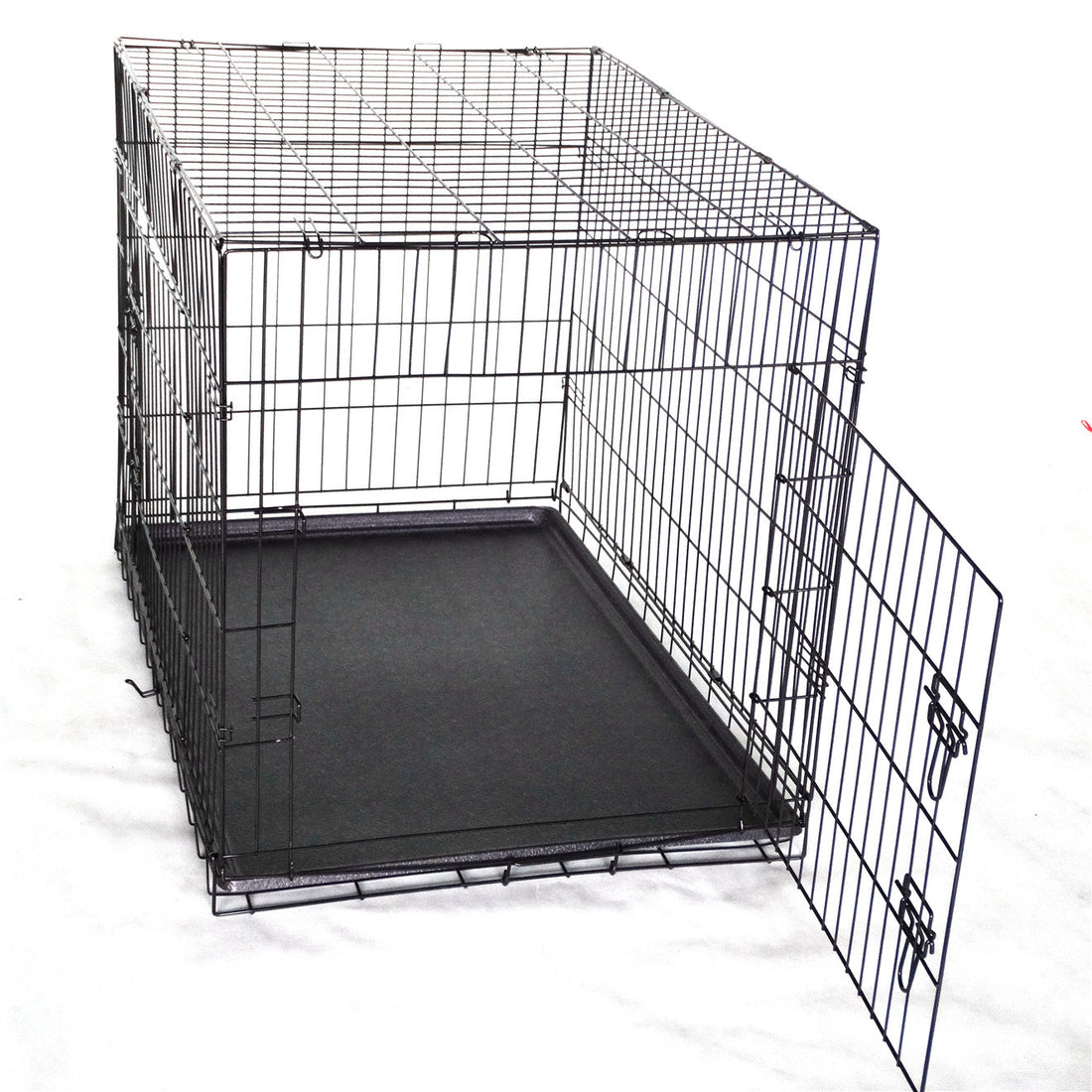 YES4PETS Collapsible Metal Dog Crate 121cm Black Folding Design
