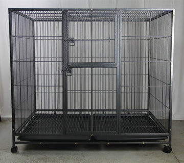 YES4PETS XXL Metal Dog Crate Kennel Portable Steel Wire 126cm Silver Black
