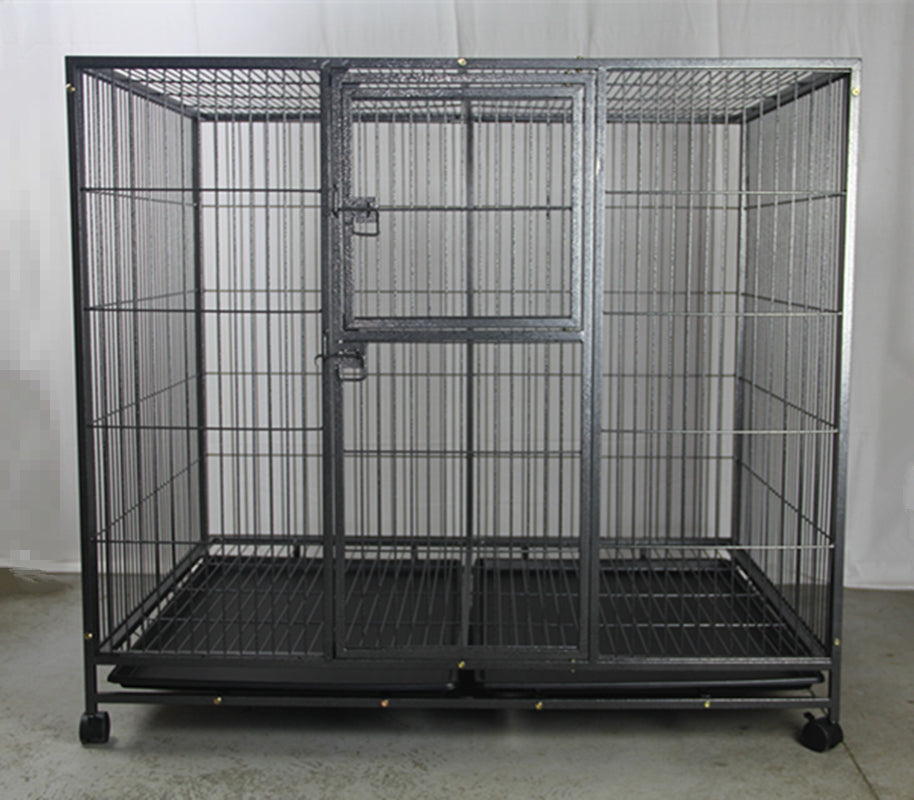 YES4PETS XXL Metal Dog Crate Kennel Portable Steel Wire 126cm Silver Black