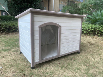 YES4PETS Timber Dog Kennel House with Lift-Up Roof White