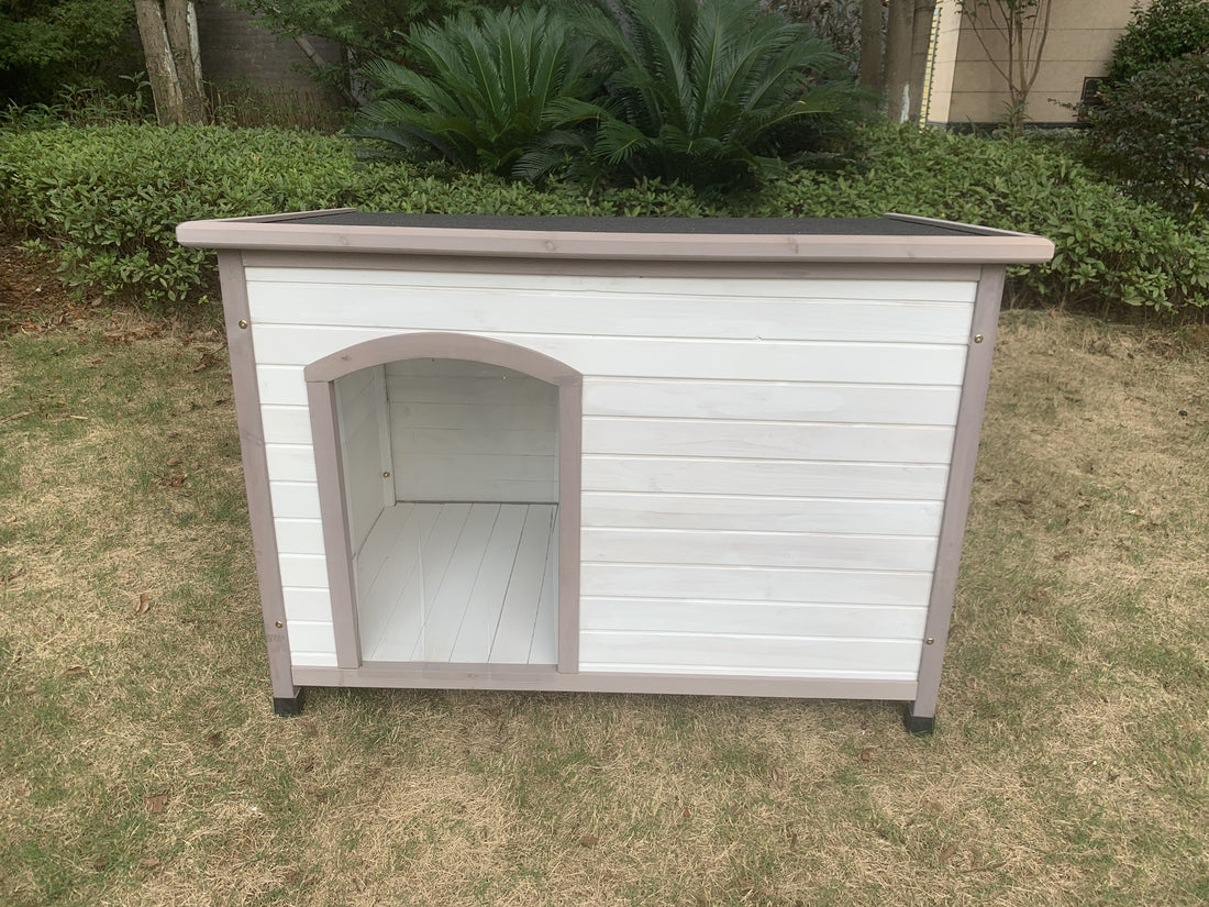 YES4PETS Timber Dog Kennel House with Lift-Up Roof White