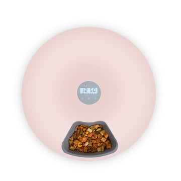 6 Meal Automatic Pet Feeder Timer Pink 180ML
