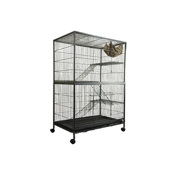 YES4PETS 4 Level Animal Cage 140cm Black Wrought Iron