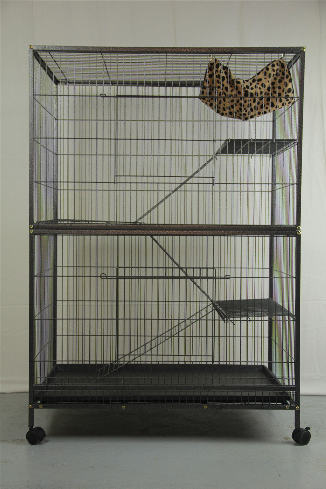 YES4PETS 4 Level Animal Cage 140cm Black Wrought Iron