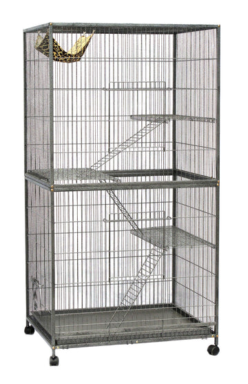 YES4PETS Large Multi Level Animal Cage 180cm Black Wrought Iron