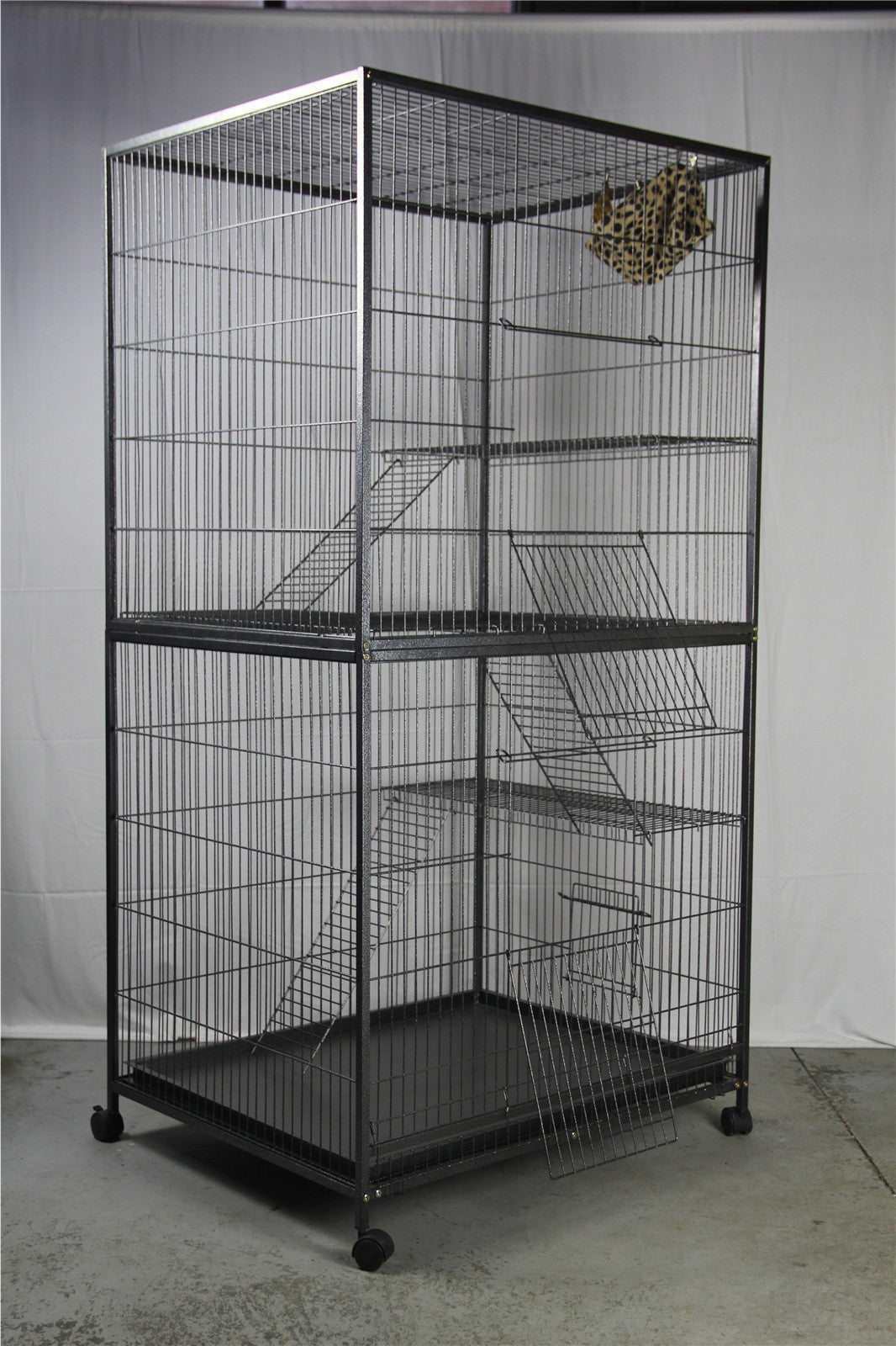 YES4PETS Large Multi Level Animal Cage 180cm Black Wrought Iron
