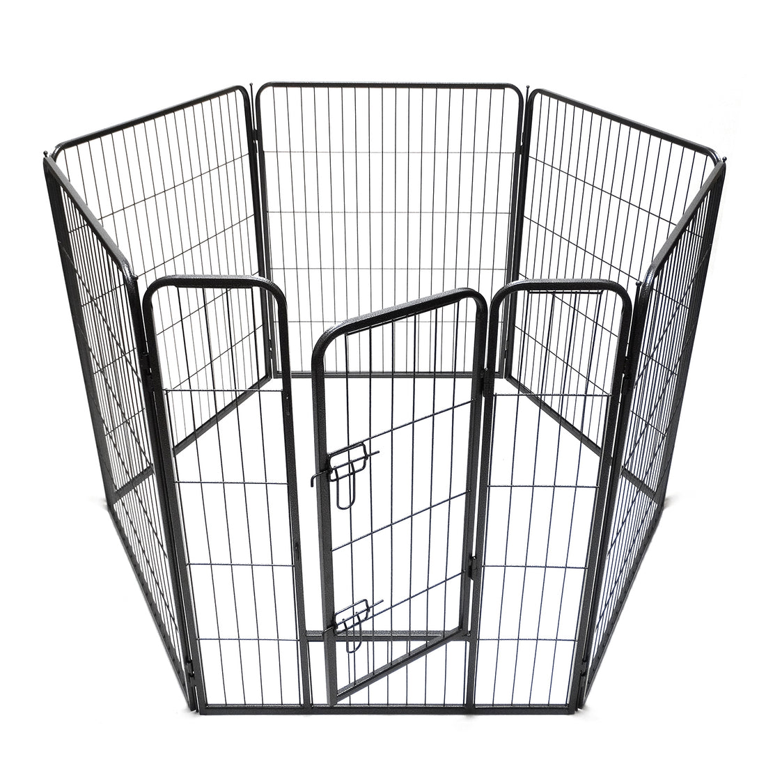 YES4PETS Heavy Duty Exercise Playpen 6 Panel 100cm Silver Black Steel