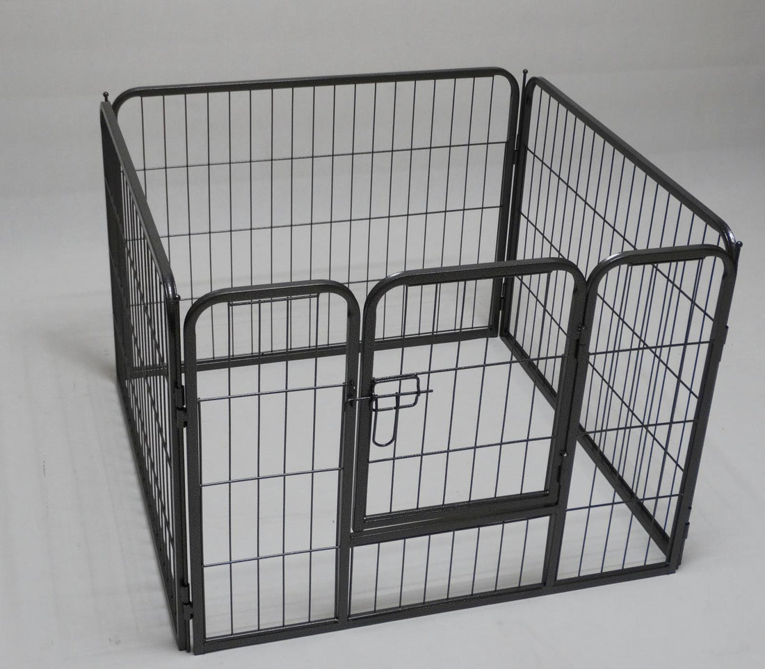 YES4PETS Heavy Duty Pet Exercise Playpen 4 Panel 60cm Silver Black