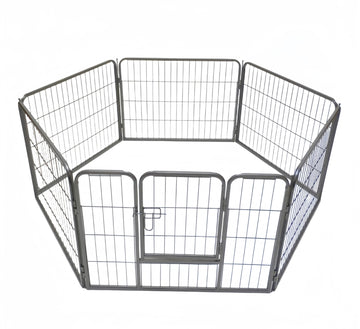 YES4PETS Heavy Duty Exercise Playpen 6 Panel 60cm Silver Black Steel