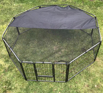 YES4PETS Heavy Duty Exercise Playpen 8 Panel 60cm Silver Black Steel