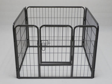 YES4PETS Heavy Duty Pet Exercise Playpen 4 Panel 80cm Silver Black