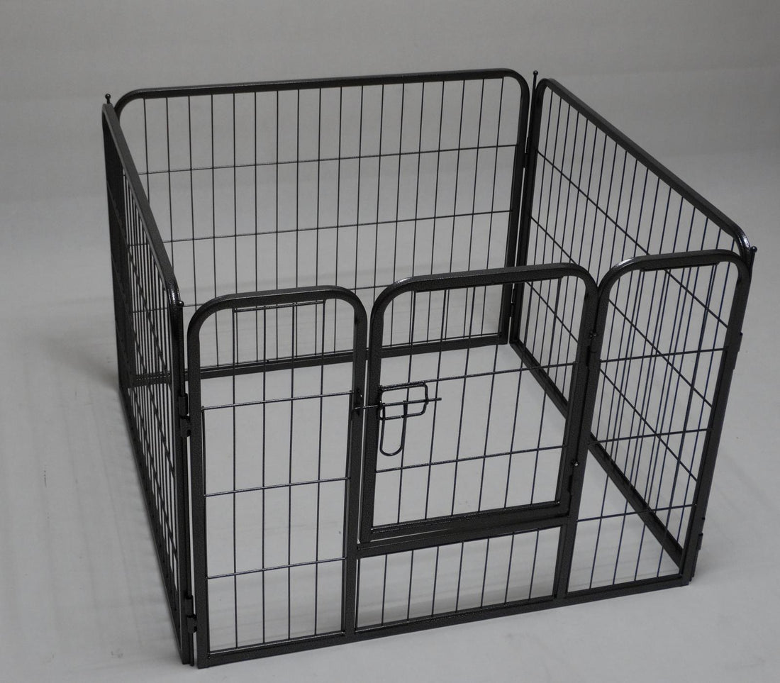YES4PETS Heavy Duty Pet Exercise Playpen 4 Panel 80cm Silver Black