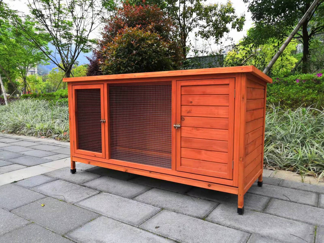 YES4PETS XXL Multi-Species Rabbit Hutch 150cm Asphalt Roof