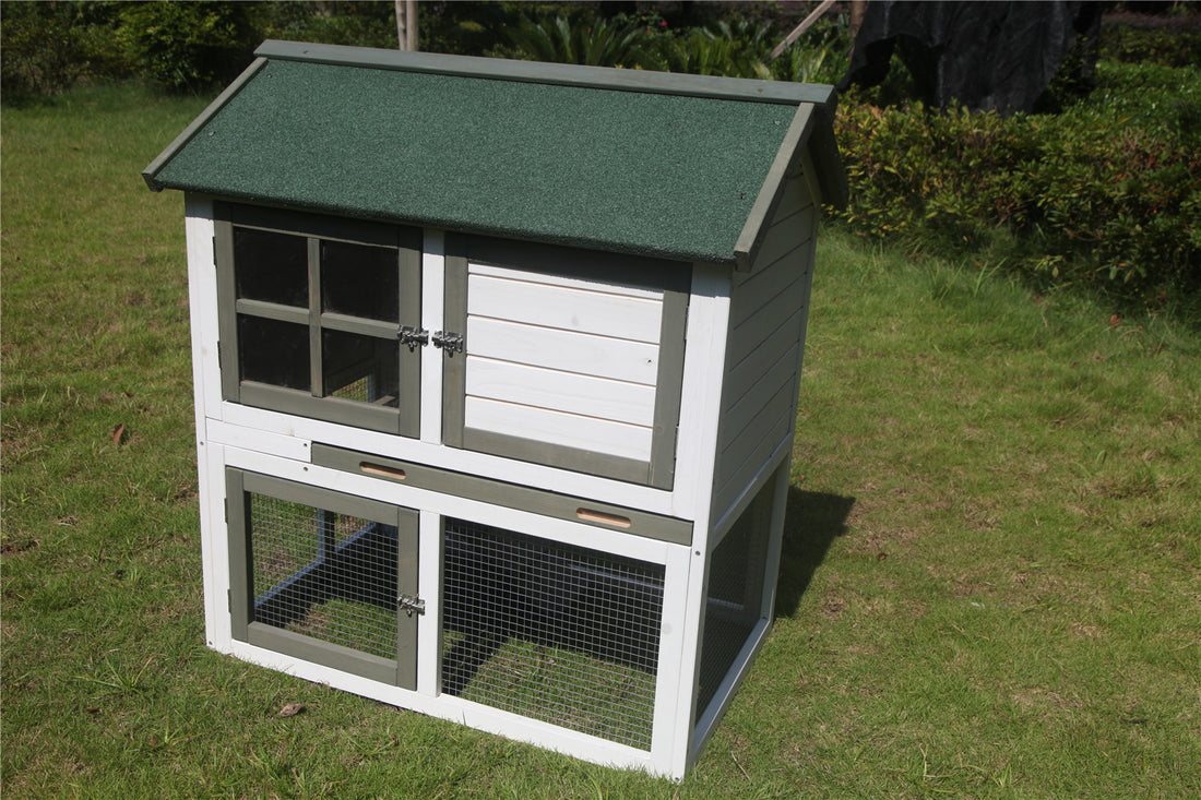 YES4PETS XL Double Storey Rabbit Hutch 102cm Guinea Pig Ferret