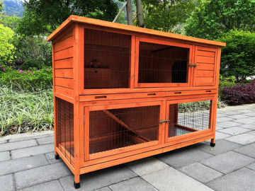 YES4PETS Double Storey Rabbit Hutch with Asphalt Roof 150cm Guinea Pig Ferret