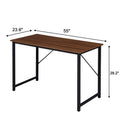 Wooden table with dimensions labeled on a white background